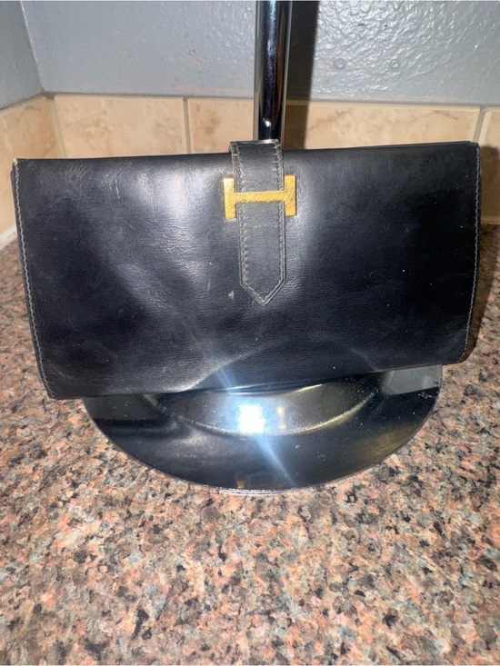 Hermes Handbags - Hermes Béarn Classic Long Wallet Black GHW - LegitGrails COA Included